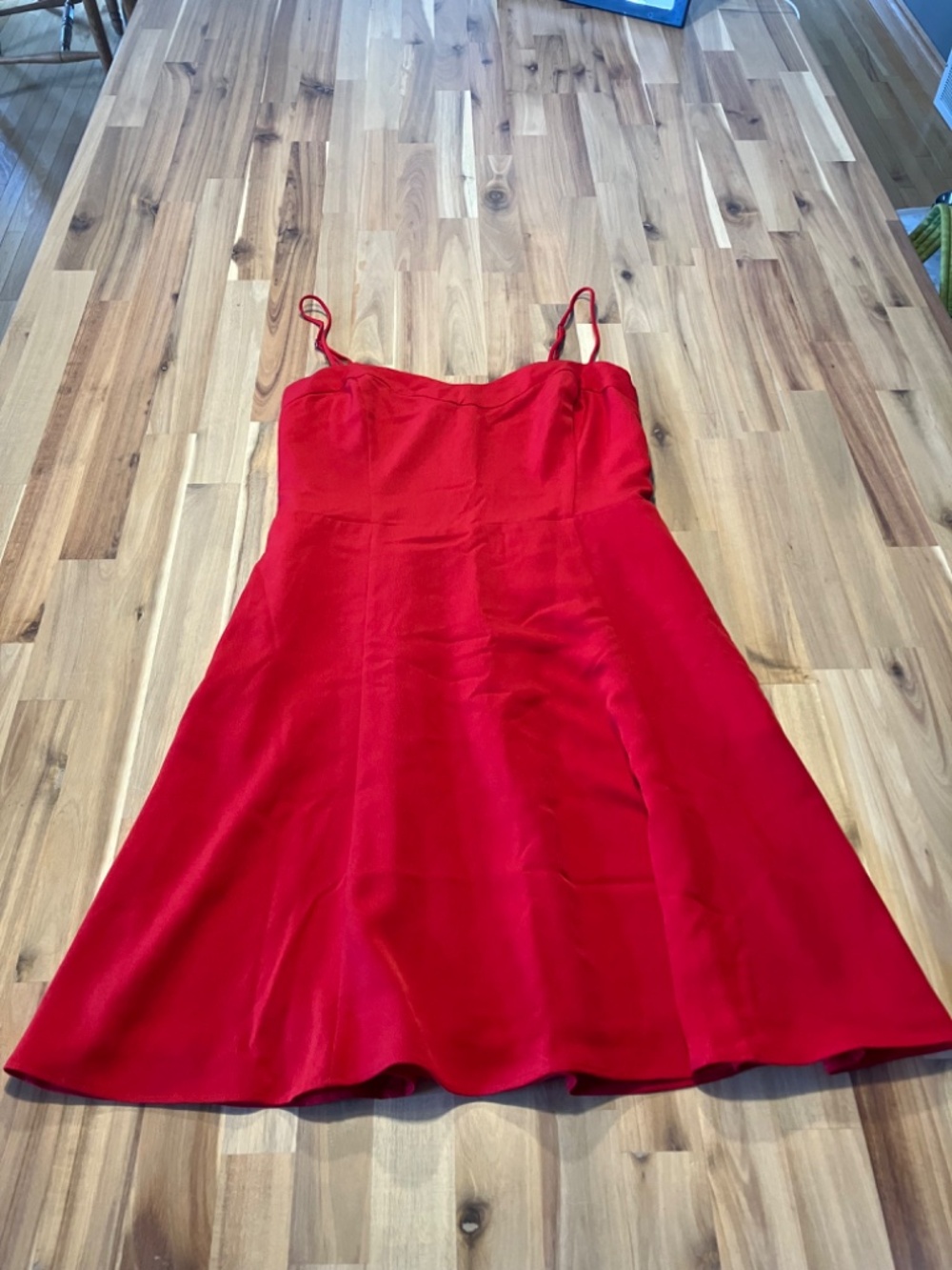 Abercrombie & Fitch Red Sweetheart Neck Fit & Flare Mini Dress | Size S - Picture 2 of 4